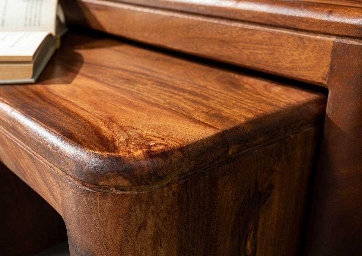 BEISTELLTISCH Sheesham 59x30x41 walnuss gewachst TORONTO #244 - Walnussfarben, Holzwerkstoff (30/59/41cm)