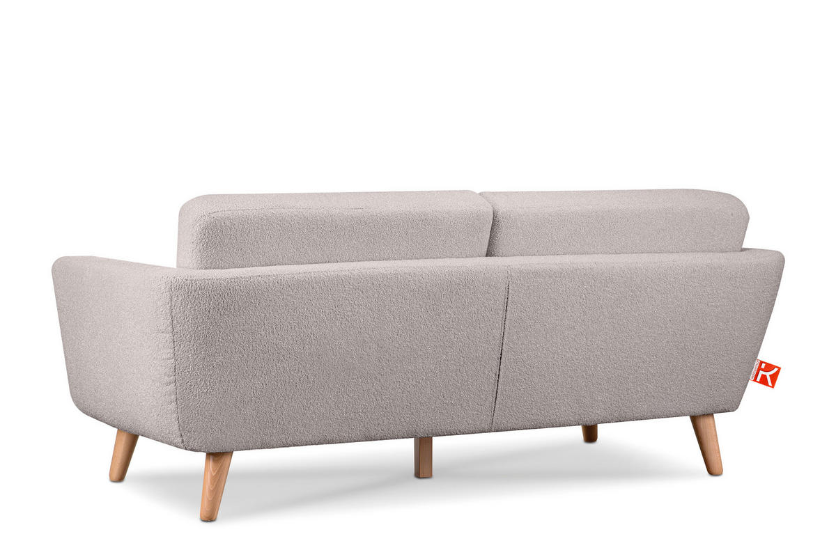 3-SITZER-SOFA TAGIO mit Armlehnen, Hellgrau - Hellgrau/Braun, Buchenholz/Textil (88/80/190cm) - KONSIMO®