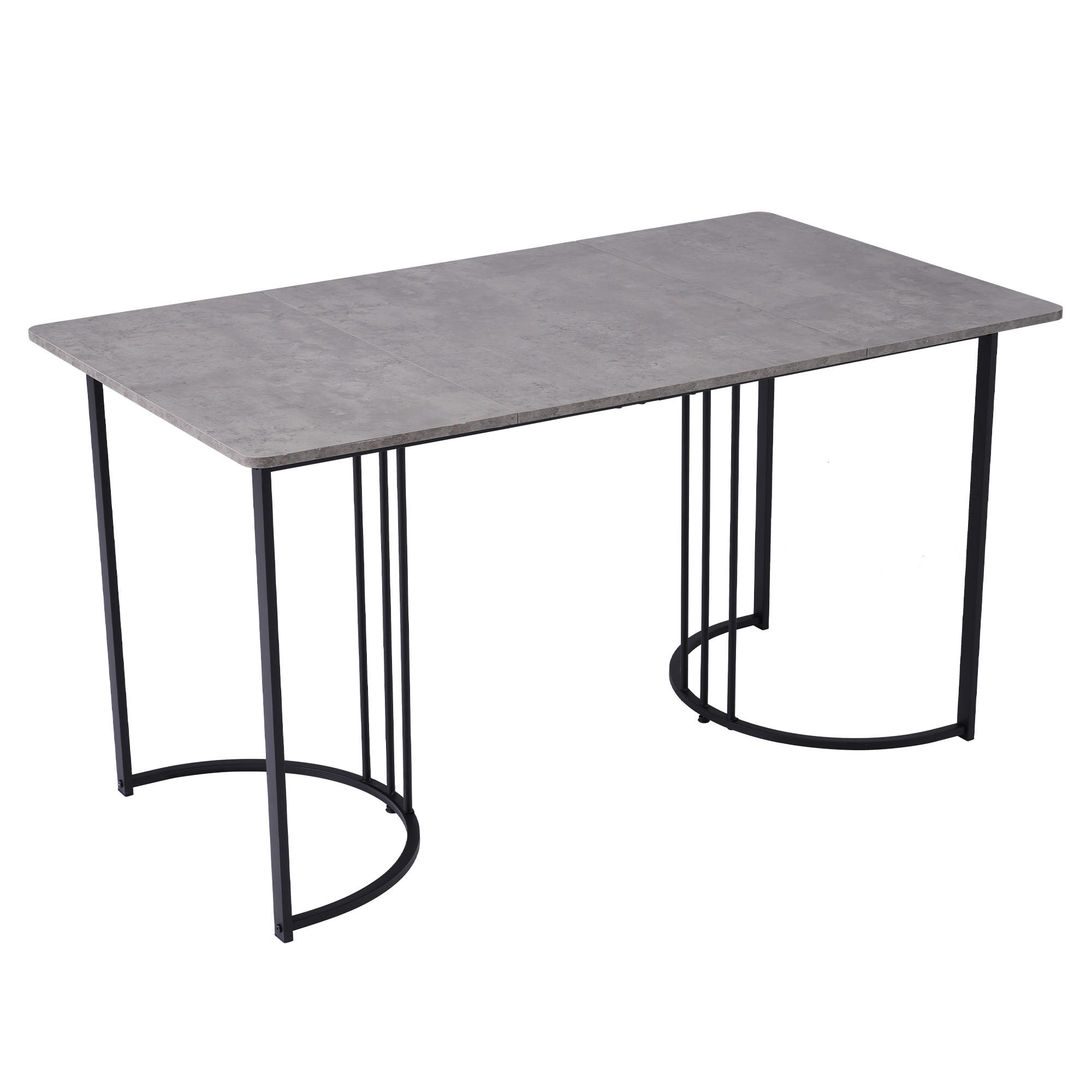 ESSTISCH 140/80 cm Marmoroptik DE-40100 Grau - Schwarz/Grau, Holzwerkstoff (80/140/75cm) - ComfortXL