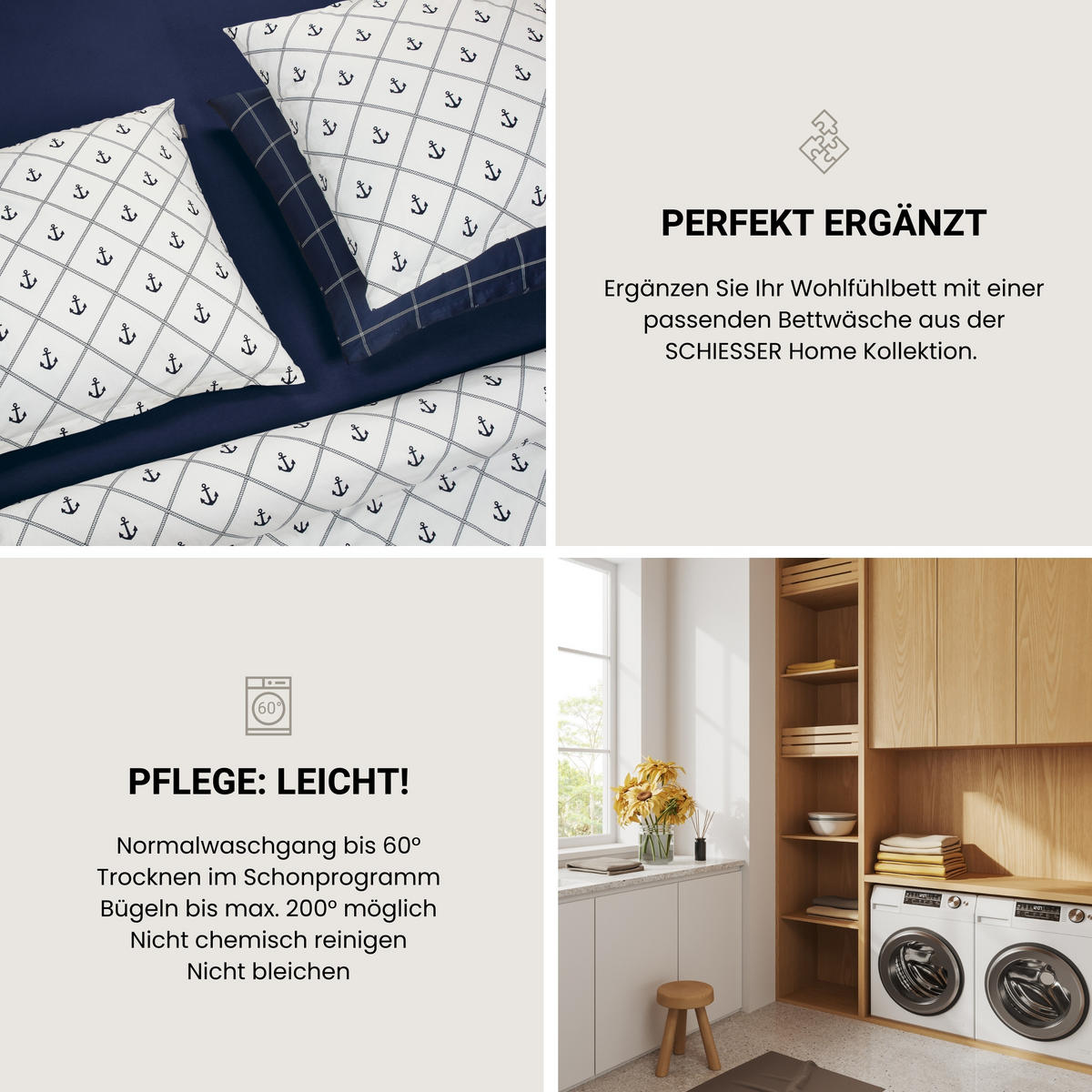 SPANNBETTLAKEN Flexi - 95/5 - 100 x 200 cm - Dunkelblau - Dunkelblau, Textil (100/200cm) - SCHIESSER