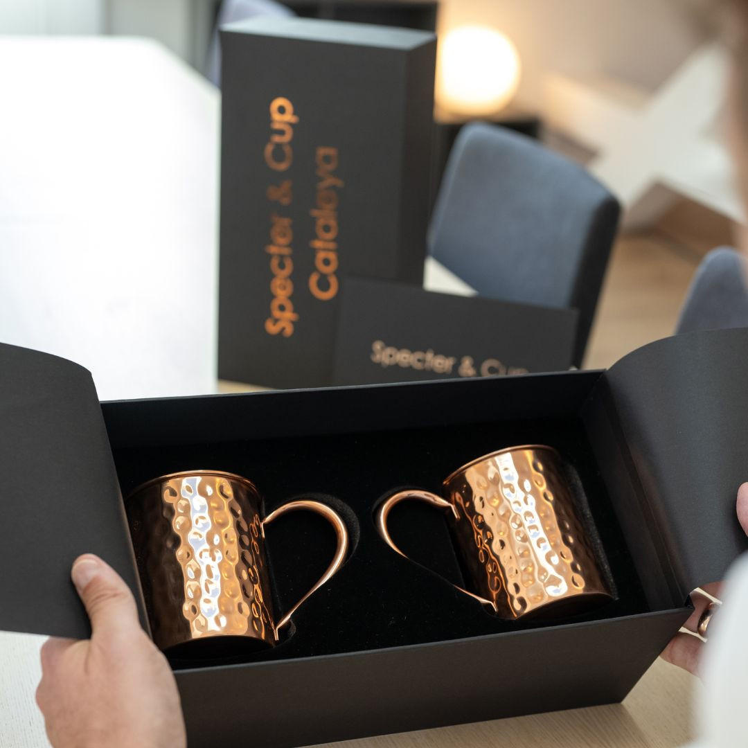 KUPFERBECHER, Cocktailbecher CATALEYA 2er Set Moscow Mule 400ml - Kupferfarben, Paraffin (8.5/10.5/10.5cm) - Specter & Cup