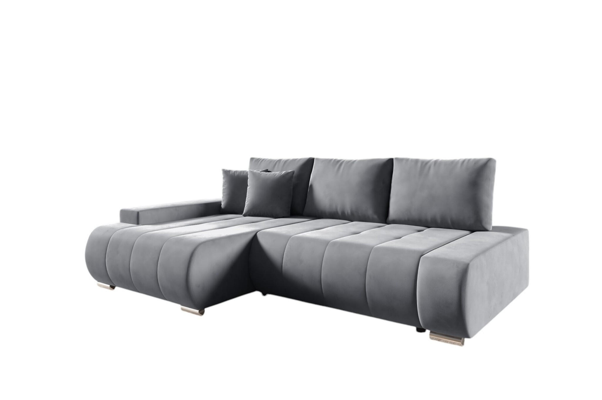 ECKSOFA Elmo - Grau, Holzwerkstoff/Textil (227/153cm) - Fun Möbel