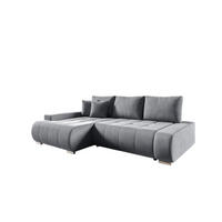 ECKSOFA Elmo - Grau, Holzwerkstoff/Textil (227/153cm) - Fun Möbel