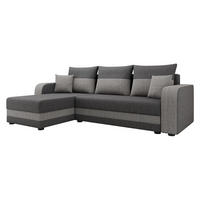 ECKSOFA Hewlet Bis - Hellgrau/Schwarz, Holz/Kunststoff (237/139cm) - MIRJAN24