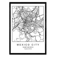POSTER Mexiko-Stadt Skandinavischen Stil A3 Rahmenlos - Klar, Papier (29.7/5/42cm) - Nacnic