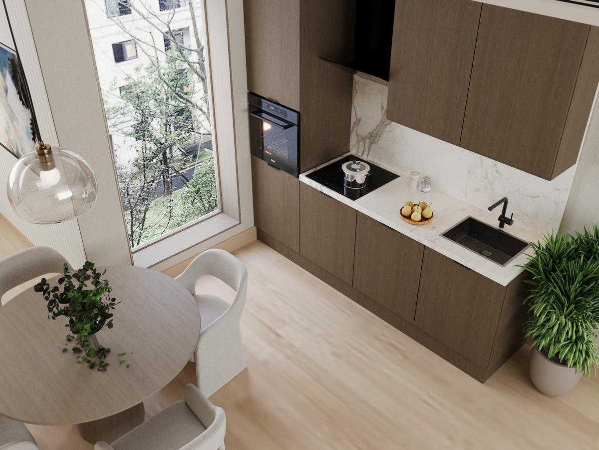 KÜCHENZEILE 240 cm Livaro – KU-S29 – Dunkle Eiche - Dunkelbraun, Holzwerkstoff (240/247/60cm) - hi-markt