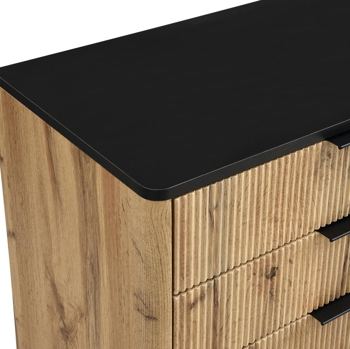 KOMMODE aus MDF 120x39,5x80cm in Natur mit Schubladen - Naturfarben, Holzwerkstoff (120/80/39.5cm) - Modfu