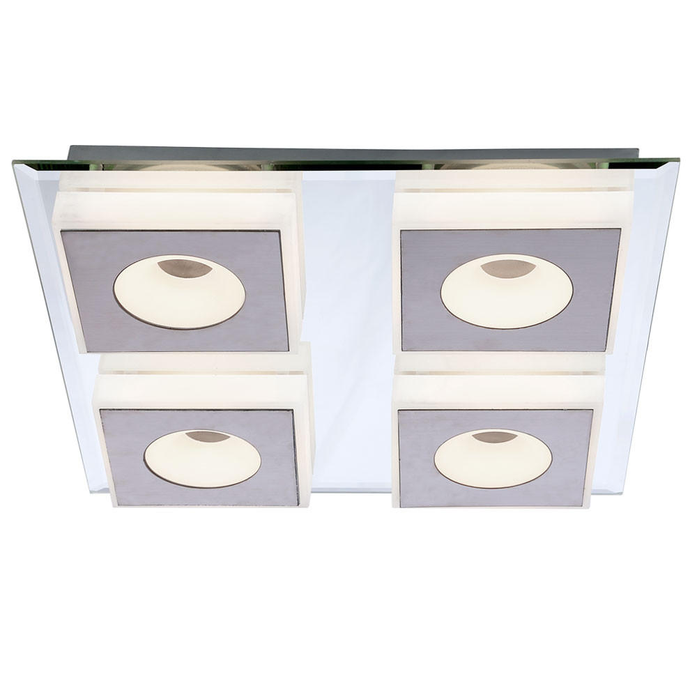 LED DECKENLEUCHTE BIOKO Silber Metall - Silberfarben, Metall (33/33/5cm) - Globo Lighting