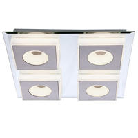 LED DECKENLEUCHTE BIOKO Silber Metall - Silberfarben, Metall (33/33/5cm) - Globo Lighting