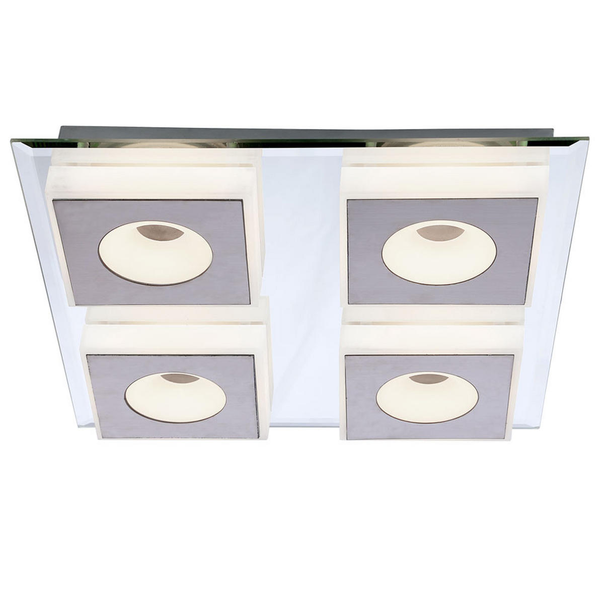 LED DECKENLEUCHTE BIOKO Silber Metall - Silberfarben, Metall (33/33/5cm) - Globo Lighting