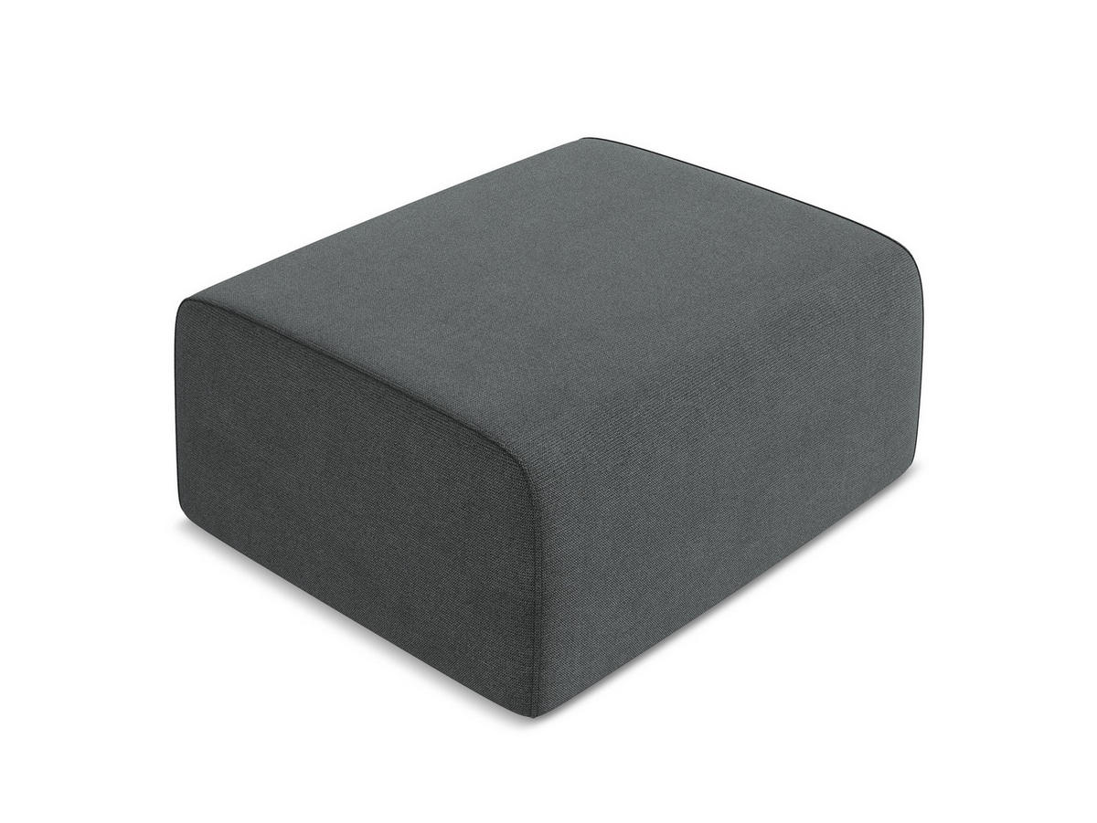 POUF Strukturstoff Stoff Grau - Schwarz/Grau, Kunststoff/Textil (90/80/60cm) - Makamii