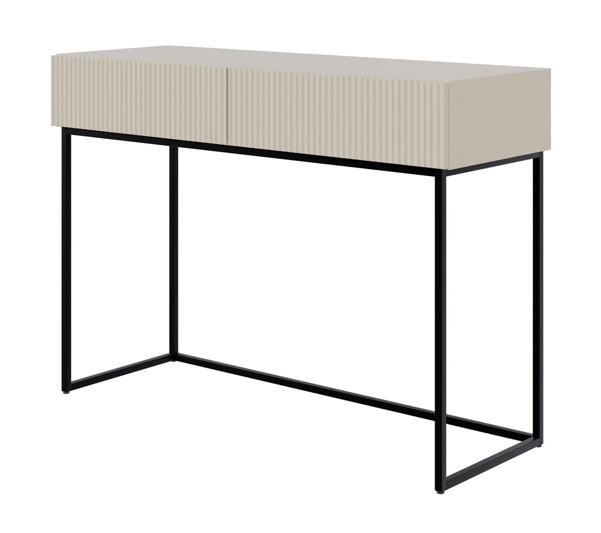 KONSOLENTISCH Veldio Graubeige mit schwarzen Beinen 110 cm - Greige/Schwarz, Holzwerkstoff/Metall (110/79/40cm) - Selsey