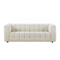 SOFA - 3 Personen - stoff - weiß Lerici - Weiß, Holz/Textil (213/72/89cm) - Vente-Unique