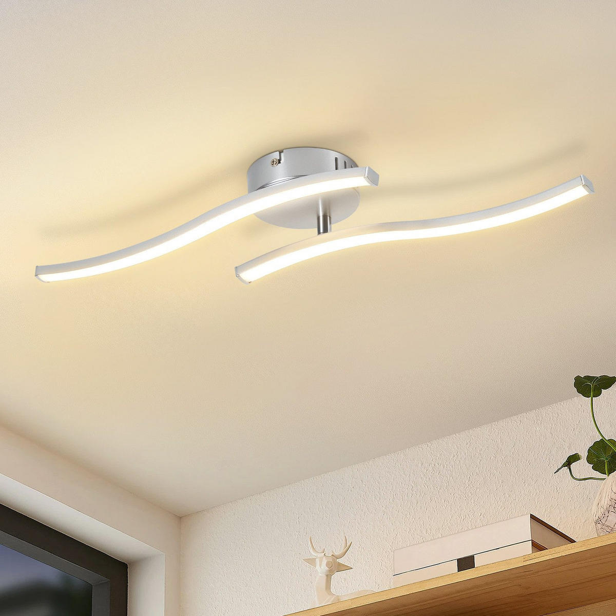 LED závěsné světlo Chemnitz III 52/10/8 cm - stříbrná, plast (52/10/8cm) - Nettlife