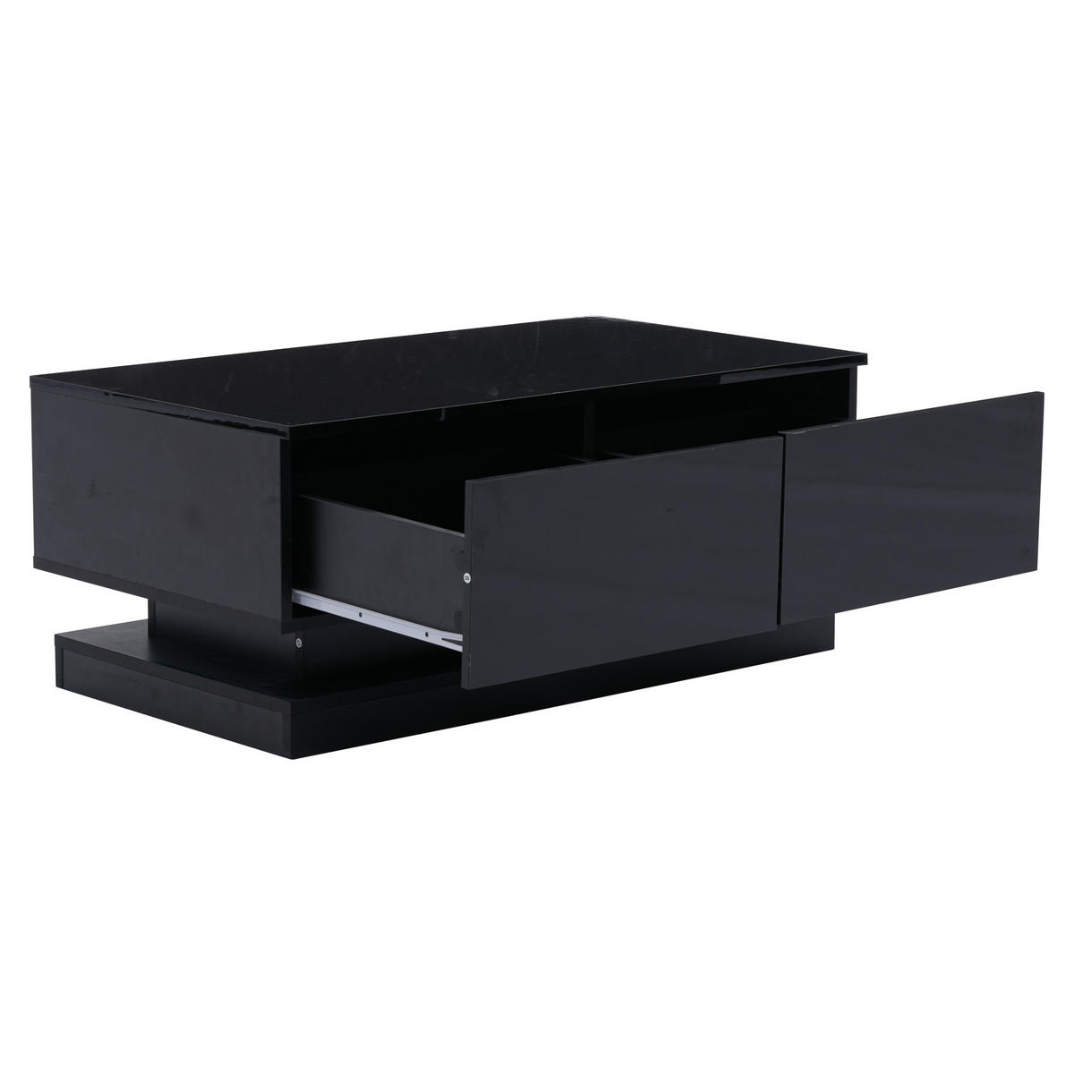 COUCHTISCH DE-147 Schwarz mit LED-Beleuchtung - Schwarz, Holzwerkstoff (50/90/38cm) - ComfortXL