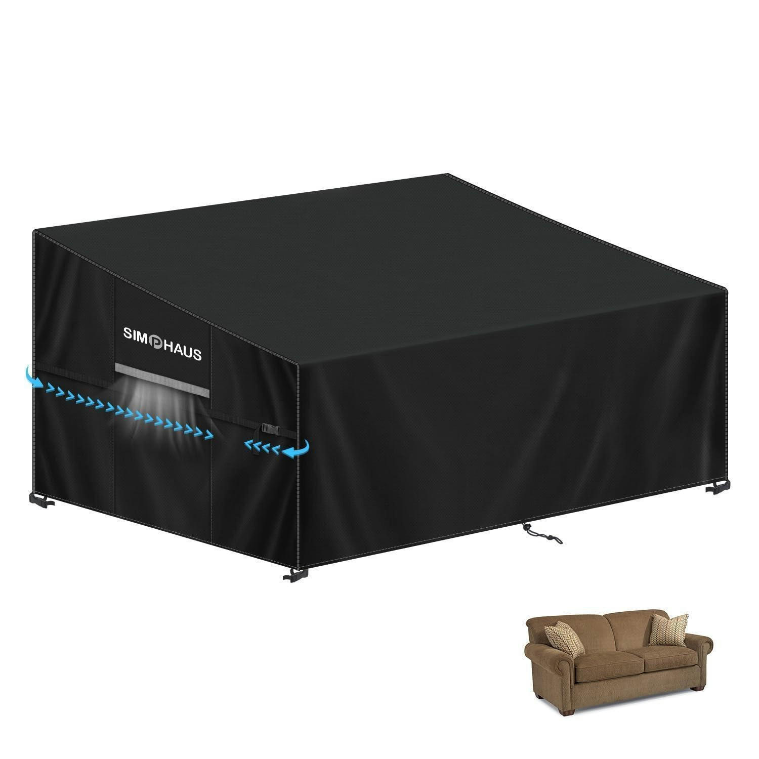 ABDECKHAUBE für Gartensofa 155 x 85 x 81/61 cm - Schwarz, Textil (85/61/155cm)
