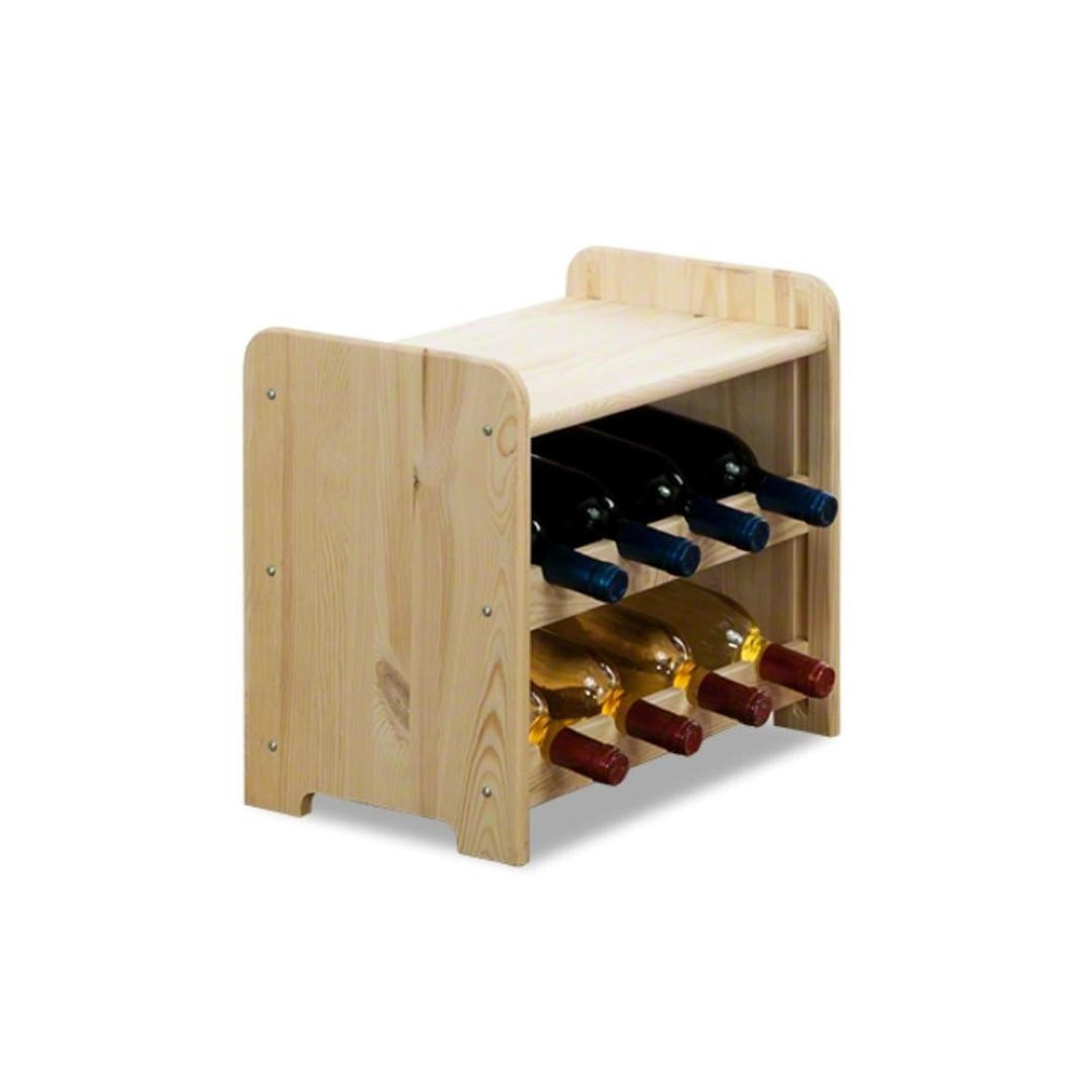WEINREGAL Pinotwine C 36x44x26,5 cm 8 Flaschen Massives Kiefernholz Natur Unbehandelt - Naturfarben, Holz (44/36/26.5cm) - PROREGAL
