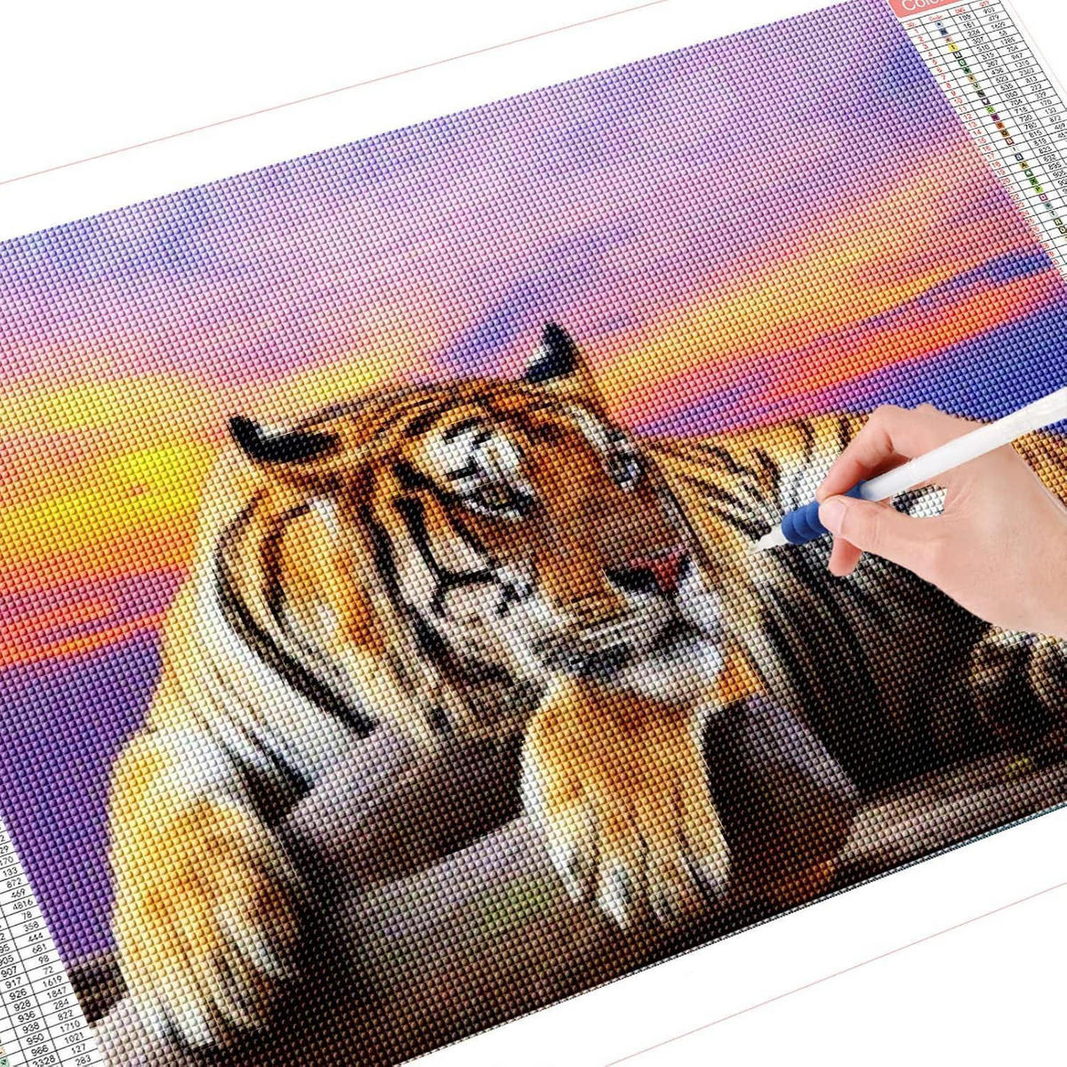 DIAMANTMALEREI Set Tiger 5D 100x40cm - Multicolor, Papier (40/0.5cm)