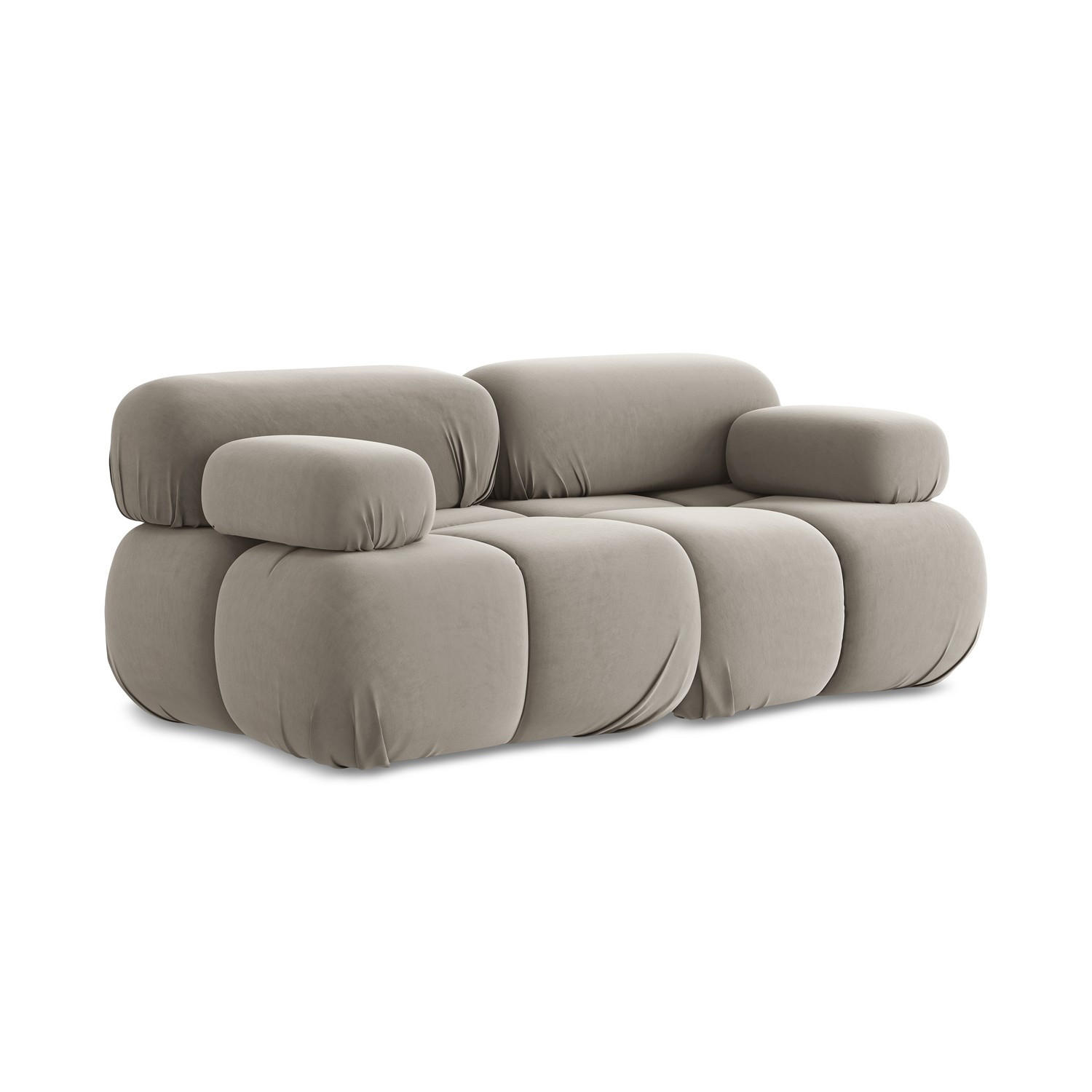 2-SITZER-SOFA Samt Stoff Grau - Taupe/Lila, Kunststoff/Textil (190/70/96cm) - LaMiaSofa