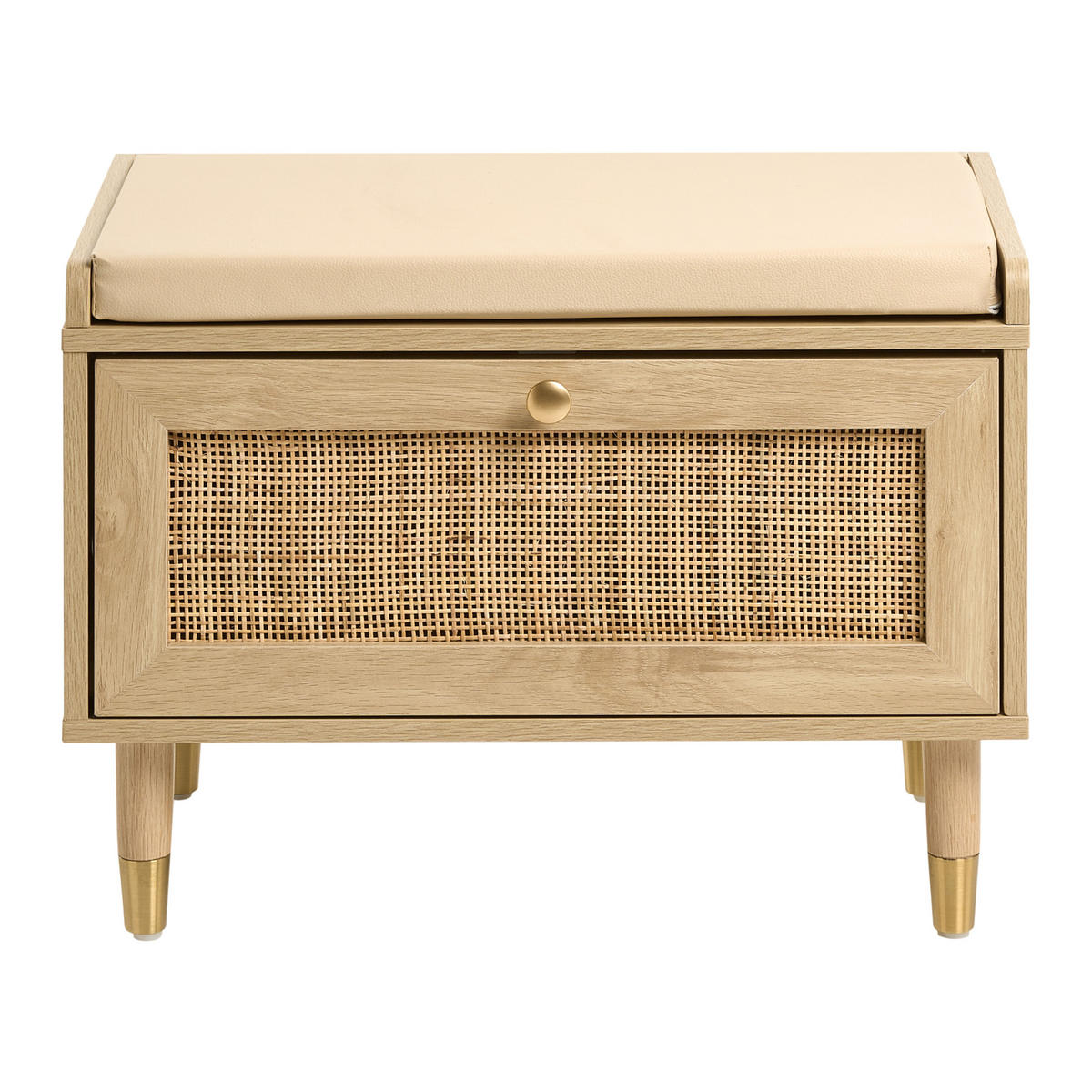 SCHUHBANK Hellbraun Forster - Hellbraun, Holzwerkstoff (60/45/35cm) - Beliani