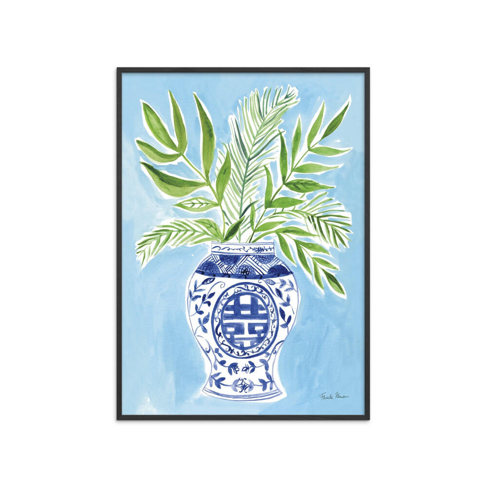 POSTER mit Rahmen Wild Apple - Elegant Chinoiserie II - Blau/Schwarz, Holz/Papier (30/40cm) - Poster&Frame