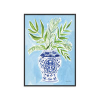 POSTER mit Rahmen Wild Apple - Elegant Chinoiserie II - Blau/Schwarz, Holz/Papier (70/100cm) - Poster&Frame