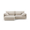 ECKSOFA links Torino aus Samt ecru 3 Sitzplätze - Ecru, Textil (170/220cm) - Micadoni