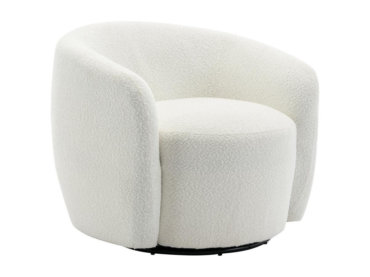 DREHSESSEL - Bouclé-Stoff - Weiß - VEREIDE - Weiß, Textil (76/67/80cm) - Vente-Unique