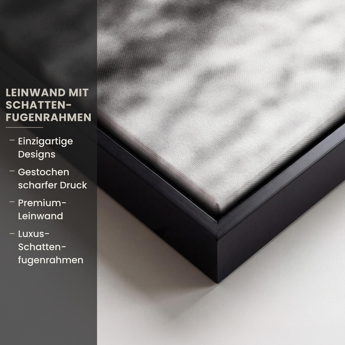 LEINWAND Bilder mit Rahmen - Kuh - Schottischer Hochländer - Schwarz - Weiß - Tier - Natur - Wildtiere - 60x40 - Schwarz, Textil (60/40cm) - MuchoWow
