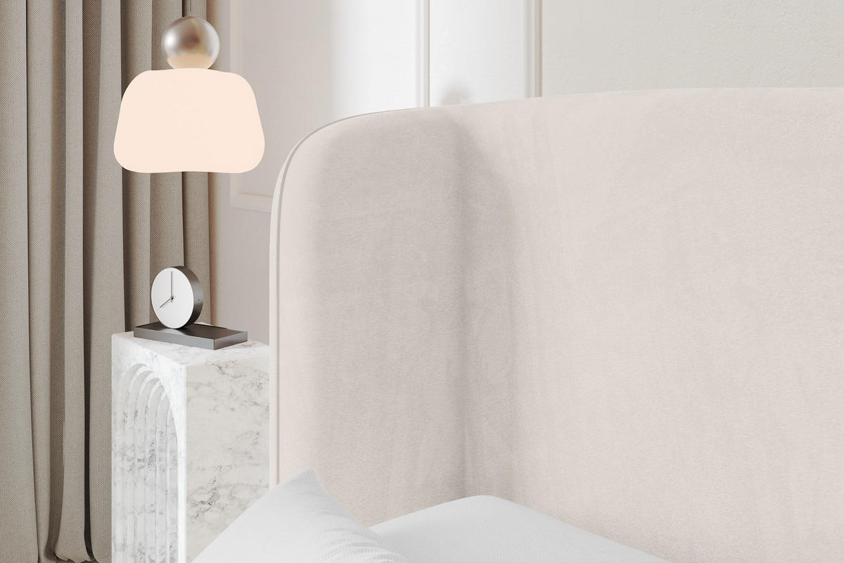 POLSTERBETT mit Bettkasten, Fußteil und Lattenrost, Boxbett ohne Matratze - ESTI-Z 160x200 Beige - Greige, Holzwerkstoff/Textil (160/200cm) - ALTDECOR