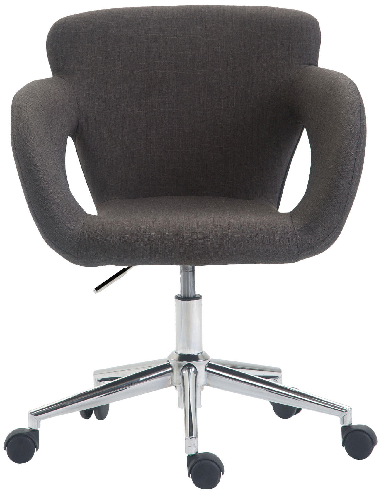 DREHSTUHL Stoff dunkelgrau - Chromfarben/Dunkelgrau, Textil/Metall (62/81/56cm) - CLP