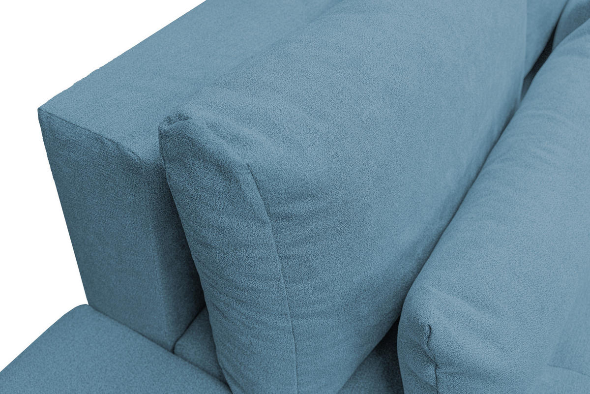 ECKSOFA Bloom mit Bettkasten und Schlaffunktion L-Form - Blau, Textil (267/185cm)