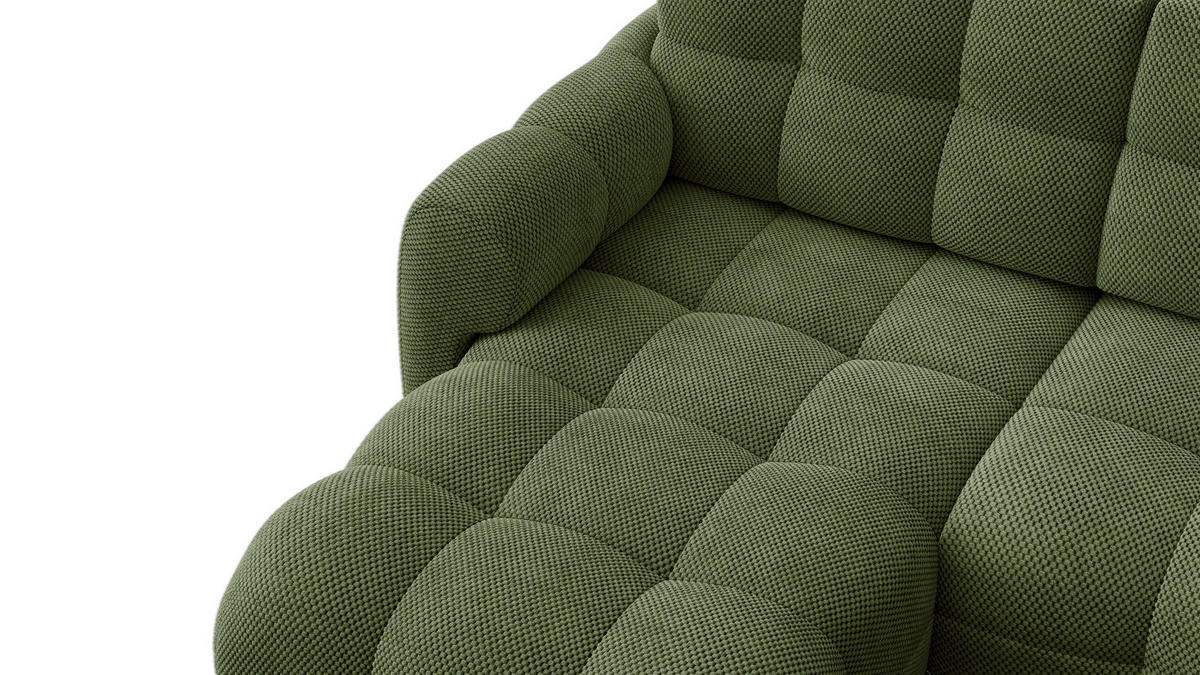 ECKSOFA MELLOW 3-Sitzer, olive - Schwarz/Grün, Holz/Textil (232/156cm) - Courtois Laville