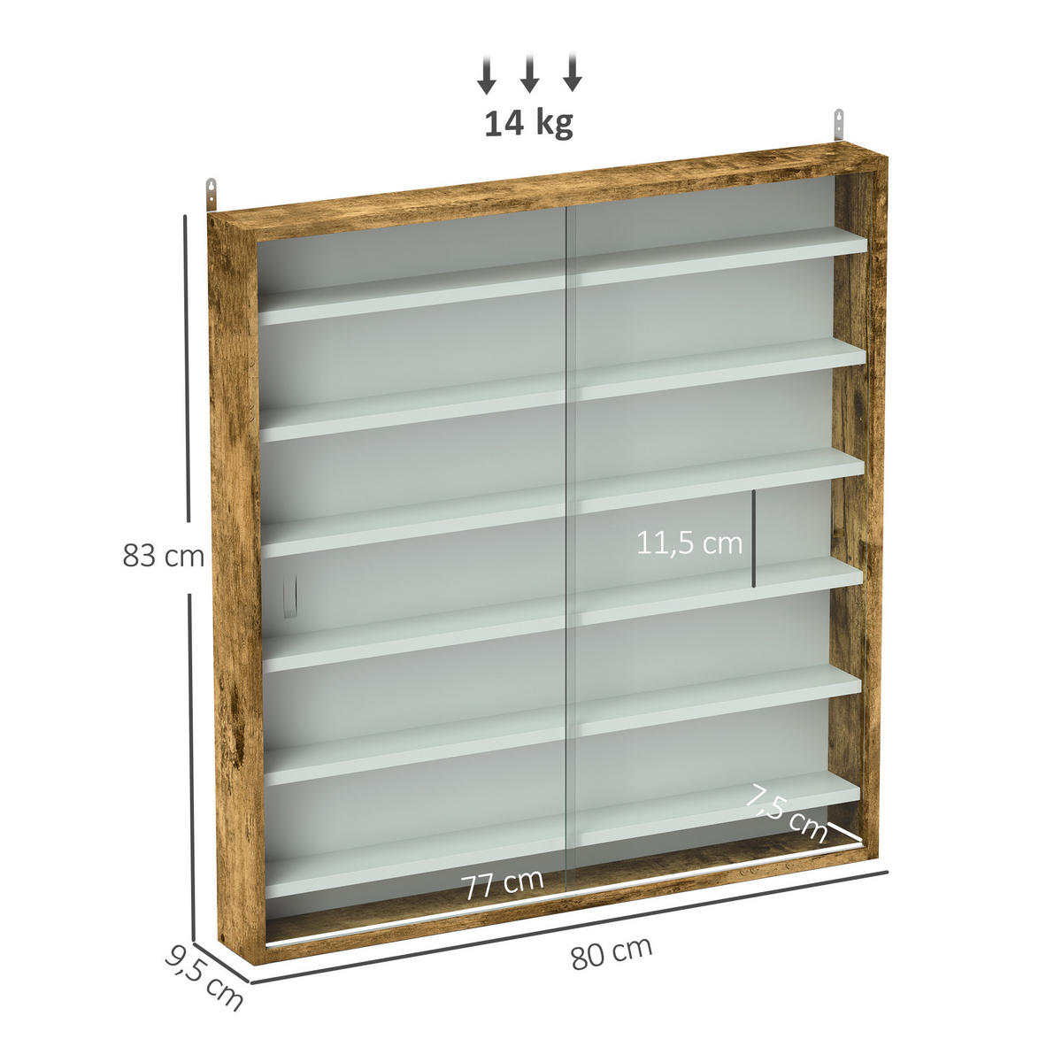 BÜCHERREGAL 80/9,5/83 cm Braun - Braun, Karton (80/83/9.5cm)