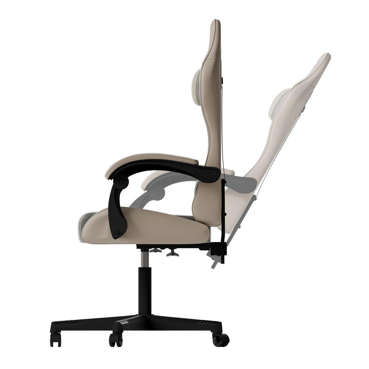 GAMINGSTUHL HyperSeat beige/hellgrau - Beige, Kunststoff (63/131/121cm) - Juskys