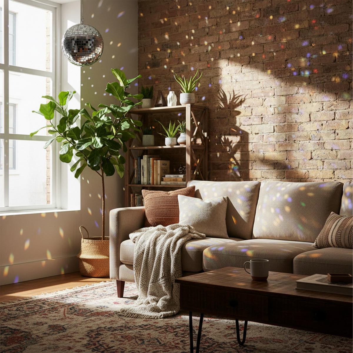 DISCOKUGEL - Silberfarben, Glas/Kunststoff (20/58/20cm) - Relaxdays