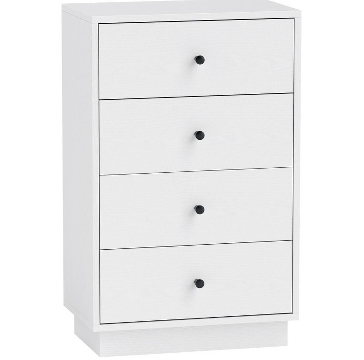 KOMMODE 47/29/75 cm aus Holzwerkstoff mit 4 Schubladen und Anti-Kipp-Schutz Weiß - Weiß, Holzwerkstoff (47/75/29cm) - Modenvie
