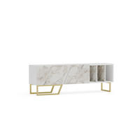 TV-ELEMENT Linossa Weiß Gold - Goldfarben/Weiß, Holzwerkstoff (150/50.5/35cm) - Decorotika