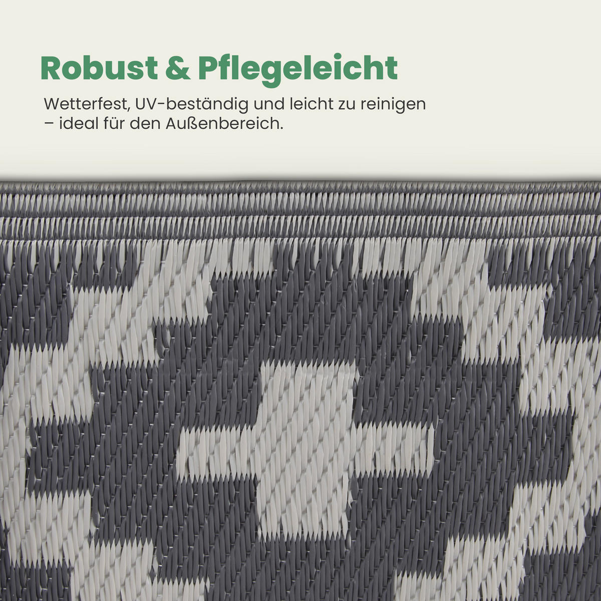 OUTDOORTEPPICH Teppich Wetterfest und UV-Beständig ( 160x230cm / Ethno ) für Garten, Balkon, Terrasse - Hellgrau/Grau, Kunststoff (160/230cm) - Bestlivings