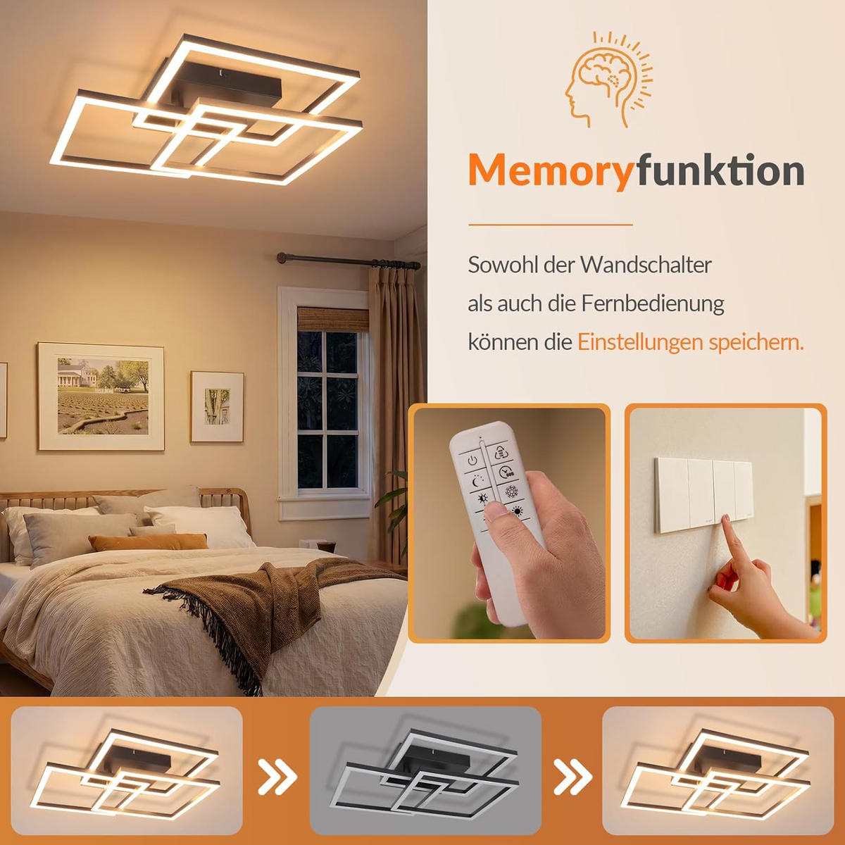 LED stropní bodové světlo 40/40/8,5 cm - bílá, plast (40/40/8.5cm) - Nettlife