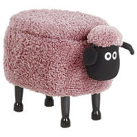 TIERHOCKER Rosa Sheep 35/55/40 cm - Pink, Kunststoff/Textil (55/40/35cm) - Beliani