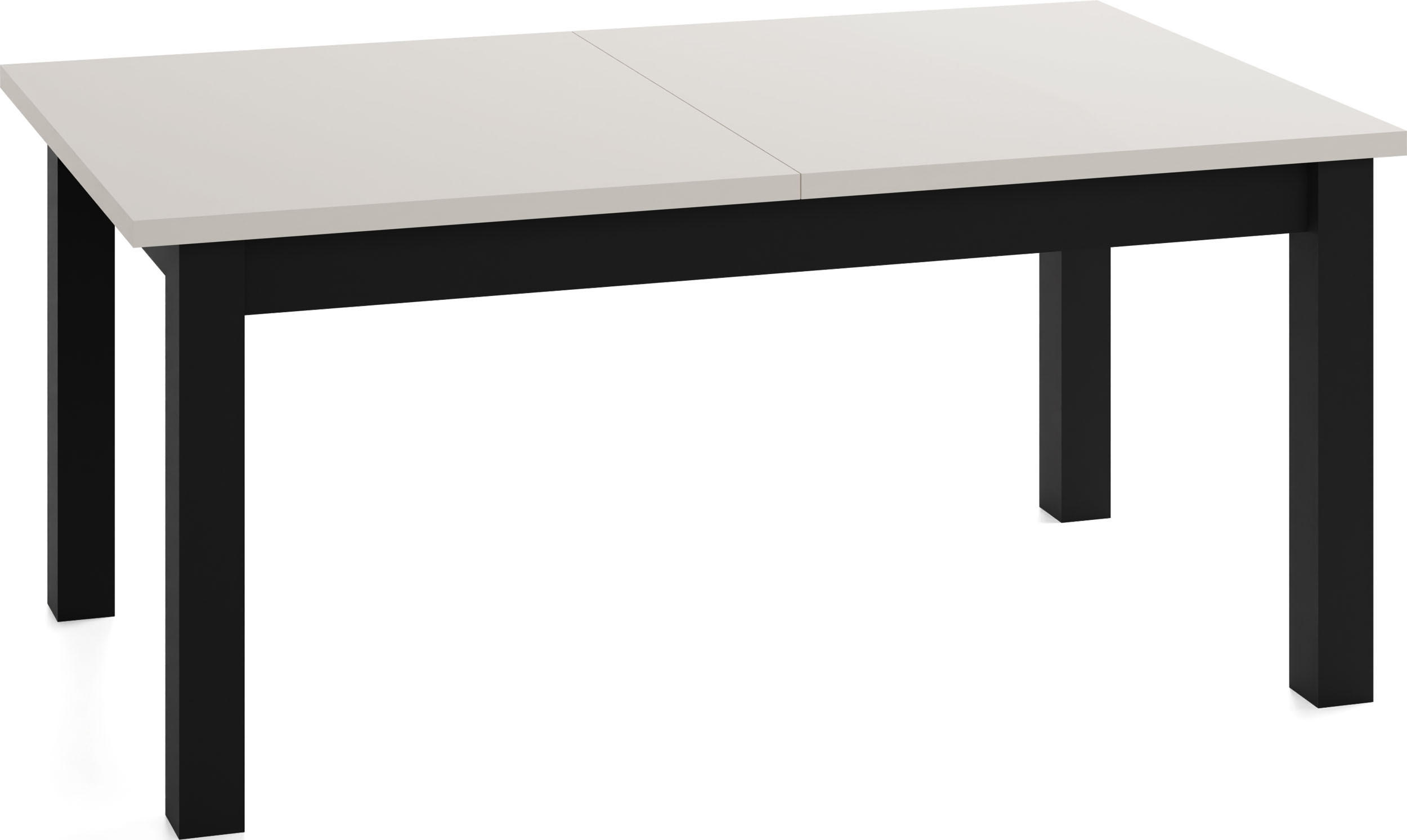 ESSTISCH Lindberg ausziehbar verlängerbar rechteckig, Kaschmir 160-240/90/77 cm - Kaschmir/Schwarz, Holz/Holzwerkstoff (160/90/76.5cm) - WFL GROUP