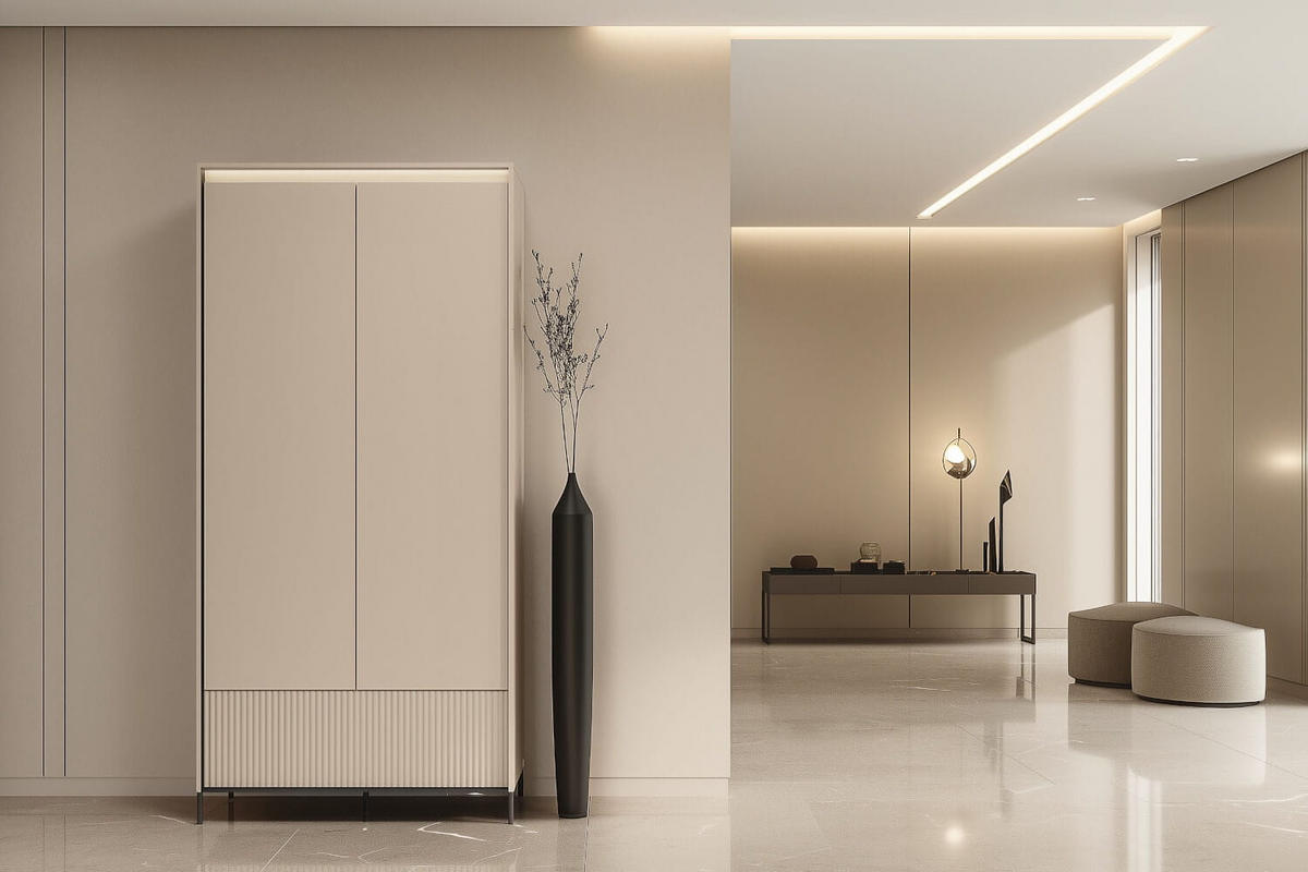 GARDEROBE TREND 2 - Beige/Schwarz, Holzwerkstoff (254/210/40cm) - Meblini