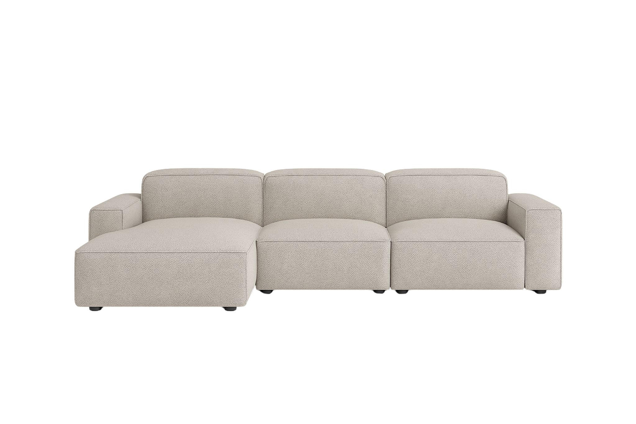 ECKSOFA Cursal L-Form, Stoff Artico, Nata, Links - Beige, Holz (284/166cm) - Kaiser Möbel