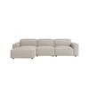 ECKSOFA Cursal L-Form, Stoff Artico, Nata, Links - Beige, Holz (284/166cm) - Kaiser Möbel