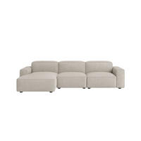 ECKSOFA Cursal L-Form, Stoff Artico, Nata, Links - Beige, Holz (284/166cm) - Kaiser Möbel