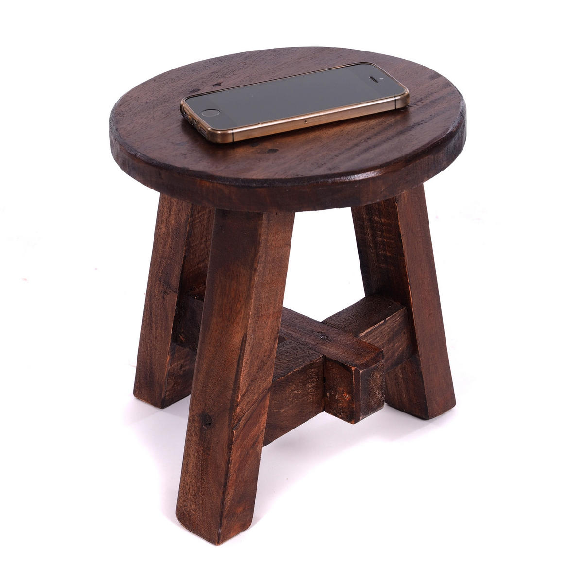 PFLANZENHOCKER Bern Mahagoni Massivholz 02 hellbraun - Hellbraun, Holz (20/23/20cm) - DESIGN DELIGHTS