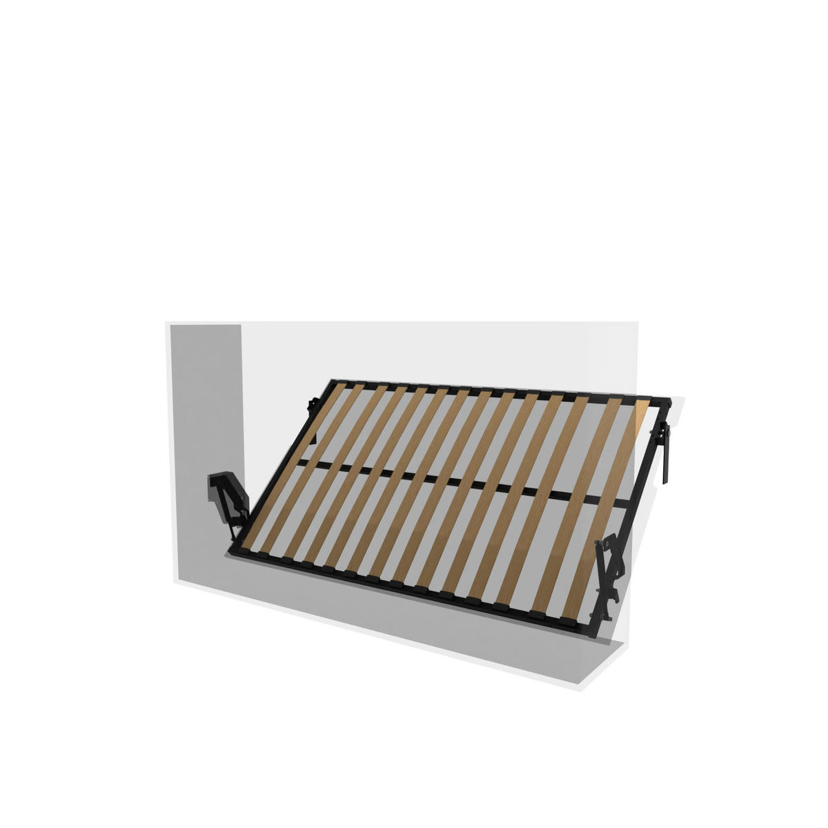 SCHRANKBETT Morphy Einbaubares 190x120 Horizontal - Weiß, Holz (190/120cm) - WallBedKing