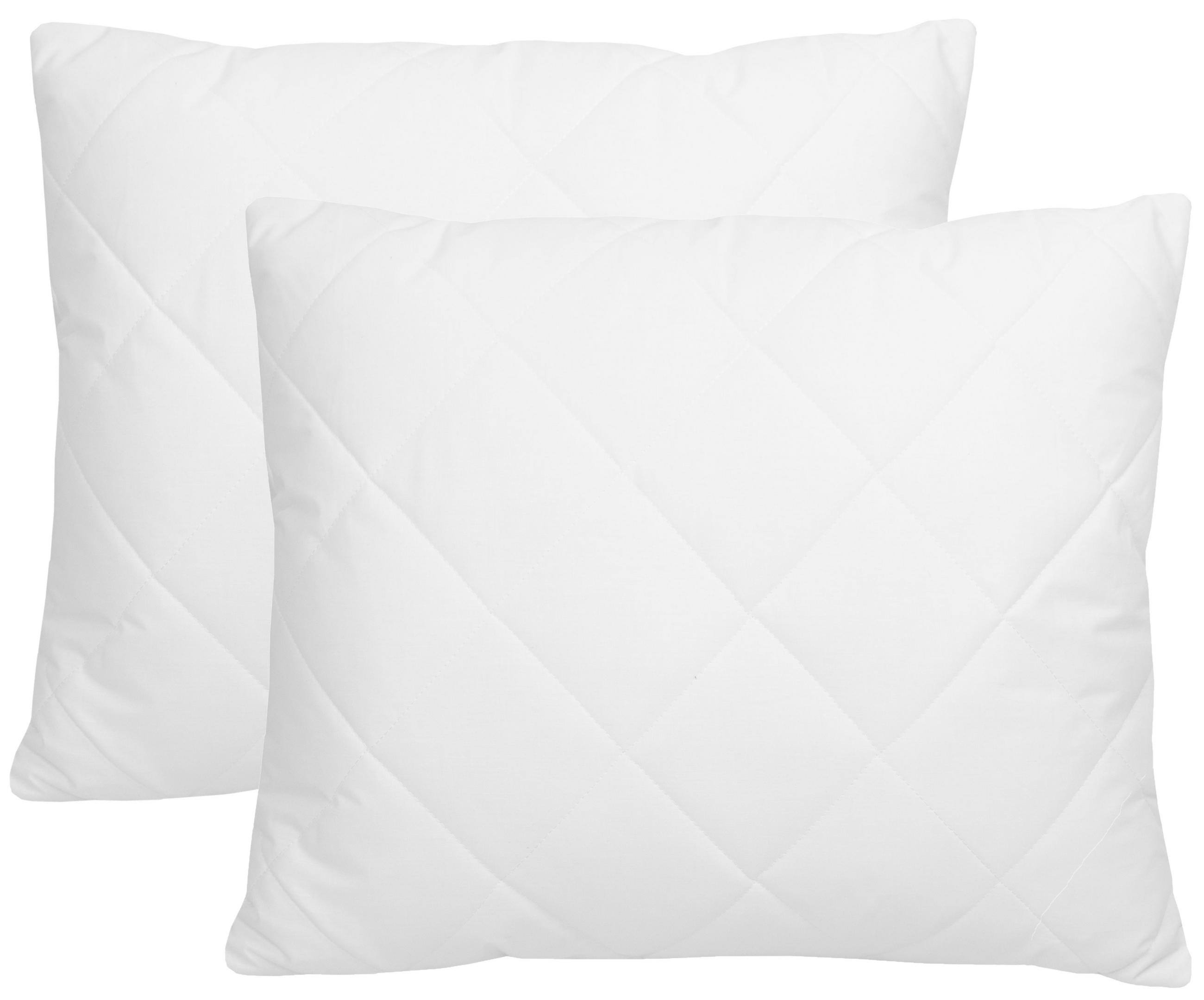 KISSEN, 2er-Set, 50x60 cm, 50% Polyester, 50% Baumwolle, Weiß - Weiß, Textil (50/60cm) - Zollner