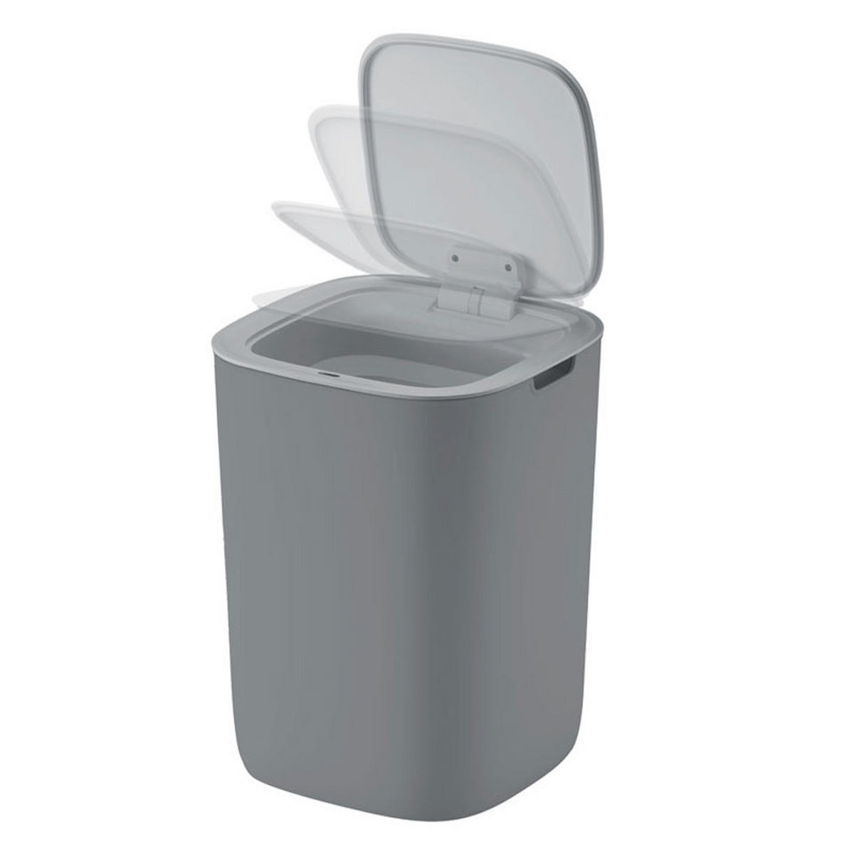 MÜLLEIMER Moderner Quadratischer Mit Smart Sensor 12 Liter 33,7 x 35 x 25 cm Grau - Grau, Metall (24.9/33.7/24.9cm) - PROREGAL
